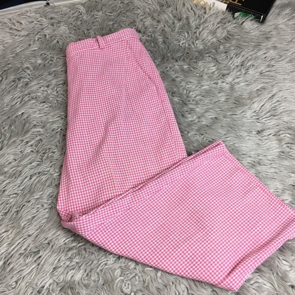 Pink Gingham Capri Pants | Coastal Preppy Resort Golf Cottagecore Alfred Dunner - Picture 7 of 8